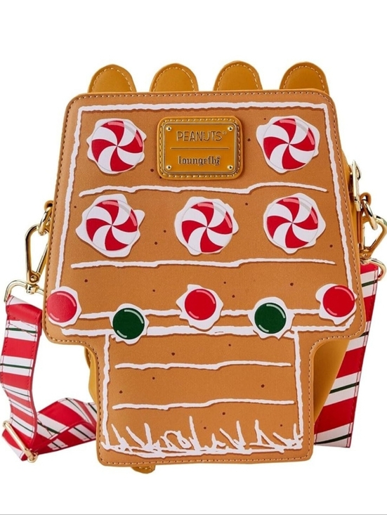 Loungefly Peanutd  Snoopy Gingerbread Crossbody Bag NWT - Picture 4 of 6